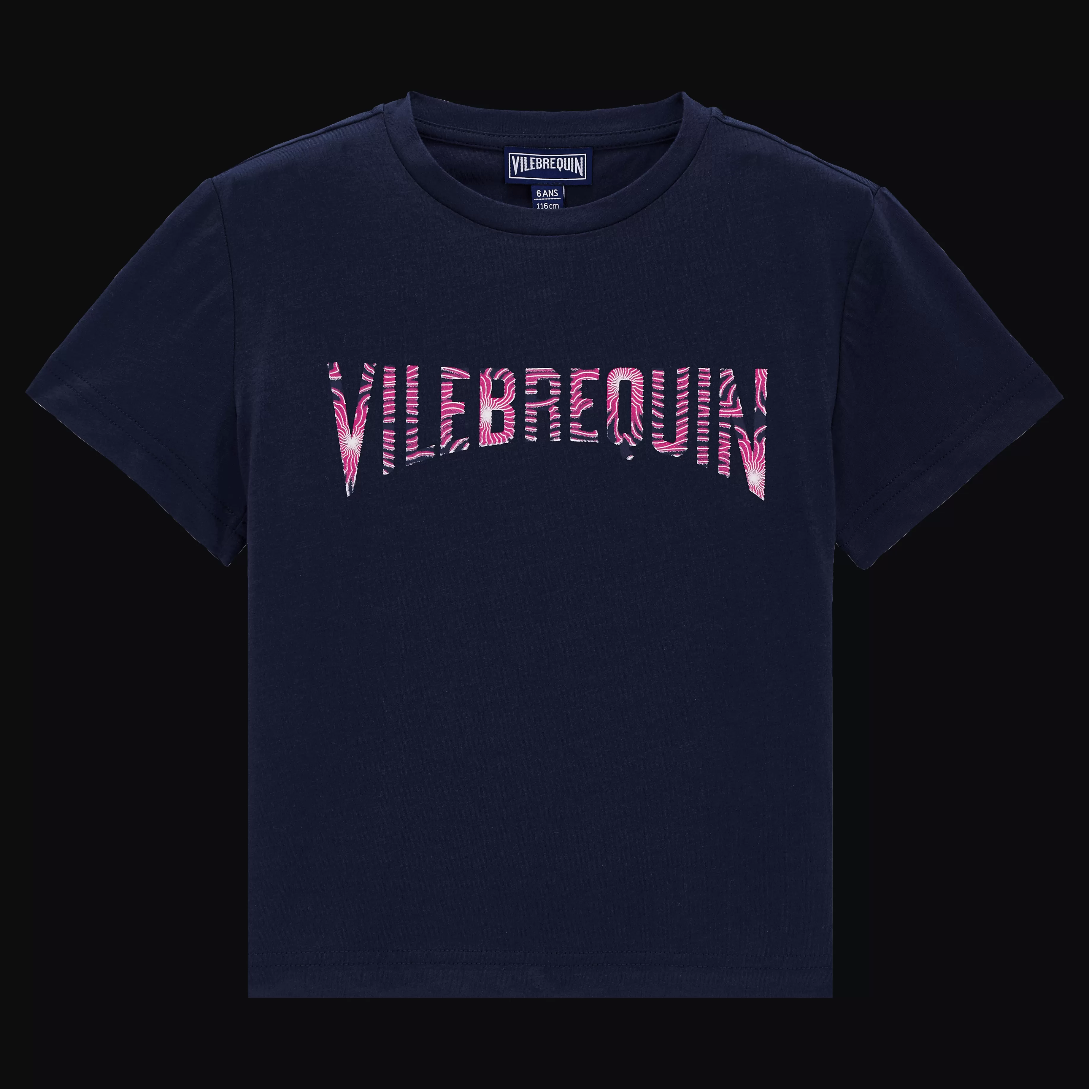 Discount Vilebrequin T-Shirt En Coton Garçon Hypno Shell Bleu Marine/Bleu