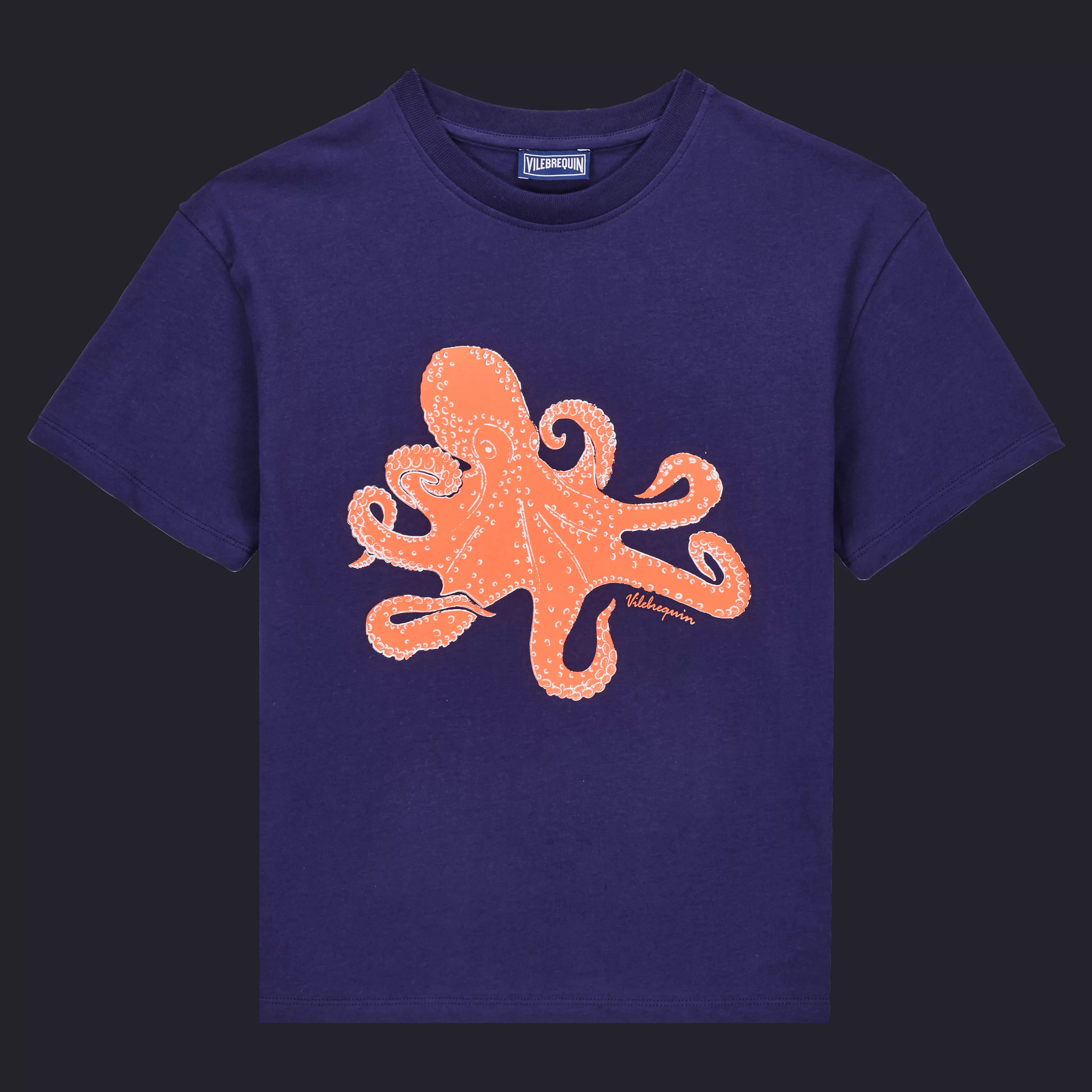 Flash Sale Vilebrequin T-Shirt En Coton Garçon Macro Octopussy Bleu Marine/Bleu