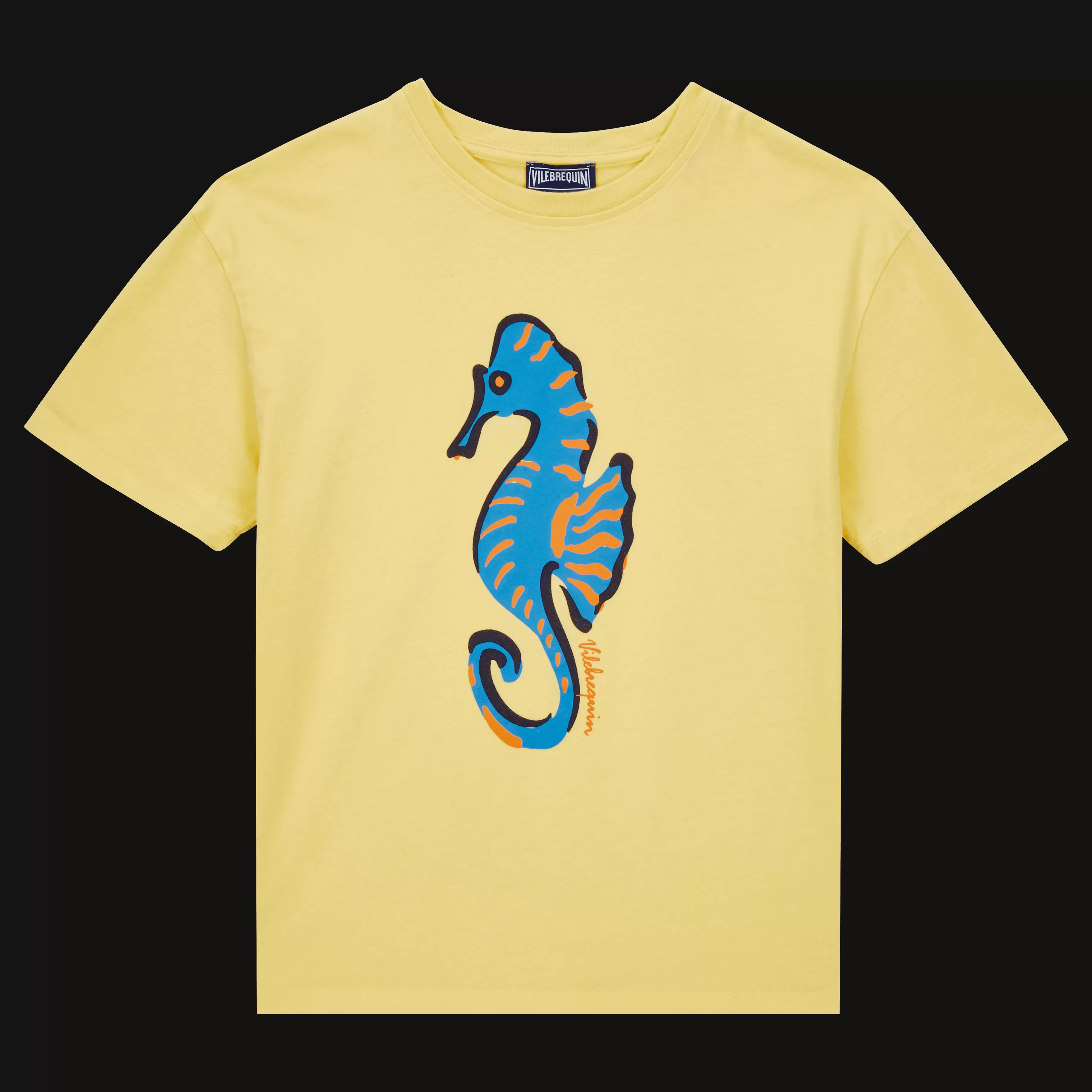 Best Vilebrequin T-Shirt En Coton Garçon Seahorse Tournesol/Jaune