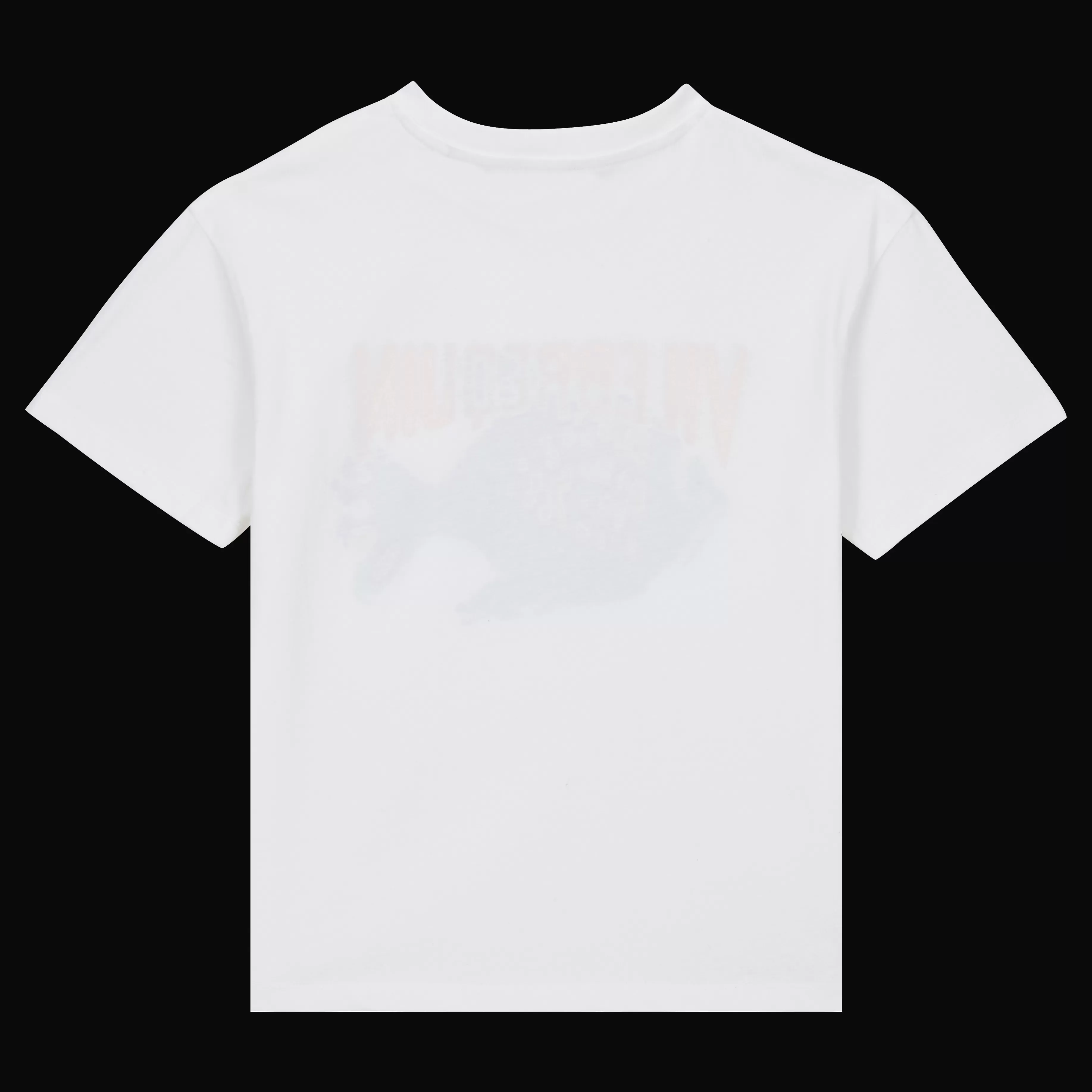 New Vilebrequin T-Shirt En Coton Garçon Vbq Fish Blanc/Blanc