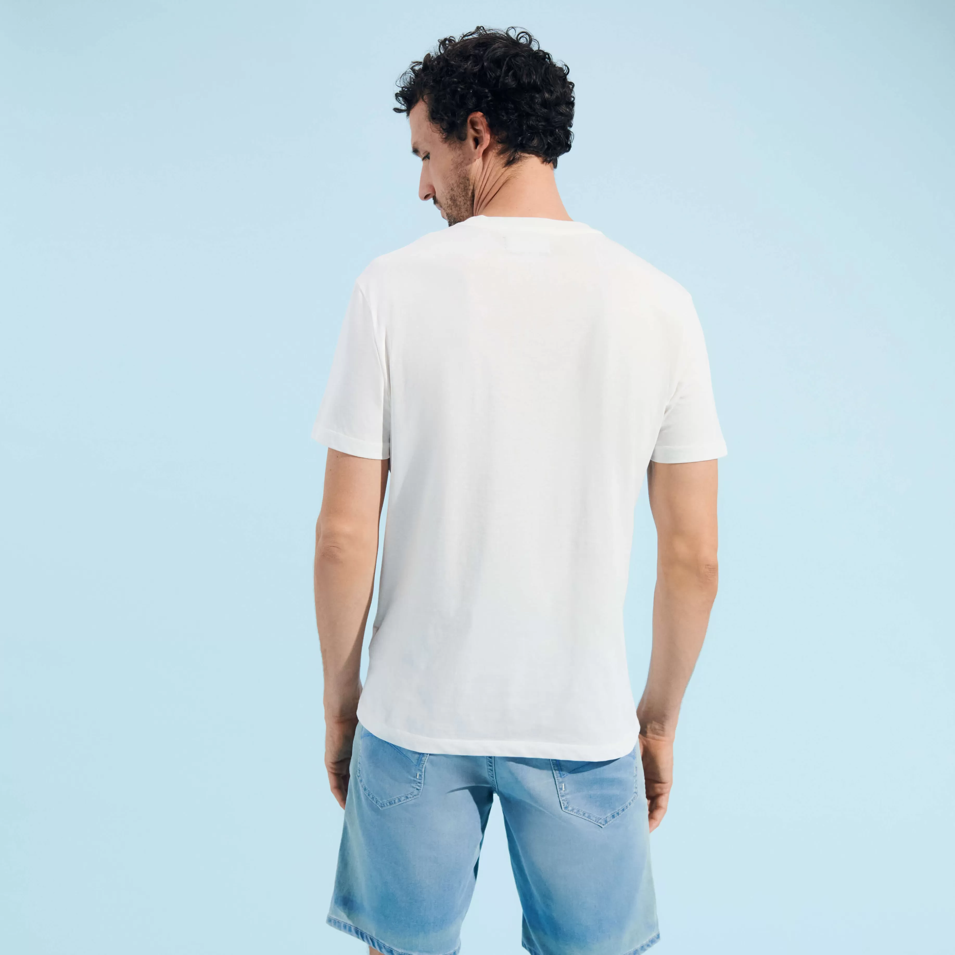 Cheap Vilebrequin T-Shirt En Coton Homme Cannes Off White/Blanc